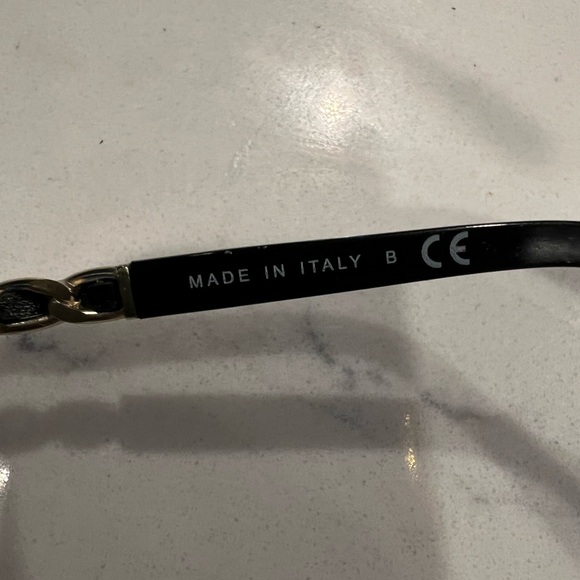 CHANEL sunglasses Black Gold Chain Arms Interlocking CC Logo Acetate Square - Picture 12 of 13